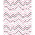 Tecido Tricoline Estampado Chevron Rosa e Cinza - 1,50m de Largura