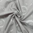Tecido Tricoline Estampado Coroa Cinza