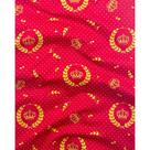 Tecido Tricoline Estampado Coroa Vermelho e Dourado - 1,50m de Largura
