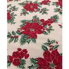 Tecido Tricoline Estampado Flor de Natal Fundo Rose - 1,50m de Largura
