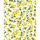 Tecido Tricoline Estampado Limão Siciliano Fundo Branco - 1,50m de Largura