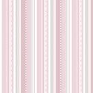 Tecido Tricoline Estampado Listrado/Renda Rosa