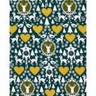 Tecido Tricoline Estampado Natalino Fundo Verde - 1,50m de Largura