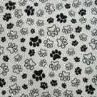 Tecido Tricoline Estampado Patinhas Branco