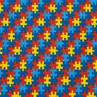 Tecido Tricoline Estampado Quebra-Cabeça do Autismo - 1,50m de Largura