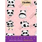 Tecido Tricoline Estampado Ursinho Panda Rosa Bebê - 1,50m de Largura