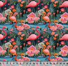 Tecido Tricoline Flamingo Bordado Color 02 3D - 81376 - 1mt x 1,5mt