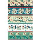 Tecido Tricoline Natal Hello Kitty: Barrado Vintage (0,50X1,50)