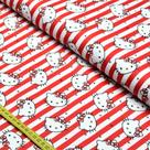 Tecido Tricoline Natal Hello Kitty: Listras (0,50X1,50)