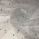 Tecido Tule 100% Poliester com 2 Pérolas Branco Tecido Tule 100% Poliester com 2 Pérolas Branco
