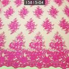 Tecido Tule Bordado 100% Poliamida Pink