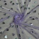 Tecido Tule Glitter 100% Poliester Coração Lavanda Tecido Tule Glitter 100% Poliester Coração Lavanda