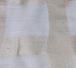 Tecido Voil Seda - Xadrez Cru e Off White