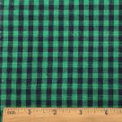Tecido xadrez gingham 130 g/m² mistura de algodão 145 cm de largura verde e preto