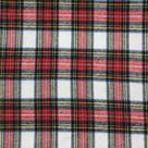 Tecido xadrez tartan vermelho e branco 150 g/m² algodão escovado