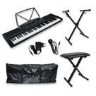 Teclado 61 Teclas Musical Kit Completo Com Banco Suporte Bolsa Microfone Fonte Ritmos Alto Falante Teclado 61 Teclas Musical Kit Completo Com Banco Suporte Bolsa Microfone Fonte Ritmos Alto Falante