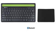 Teclado ABNT Bluetooth 3.0 Mini Compacto com Suporte Tablet Celular + Mouse Pad