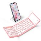 Teclado Bluetooth dobrável Samsers Touchpad de tamanho completo rosa