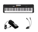 Teclado Casio Casiotone CT-S200 BK com Luminária e Pedal Kit