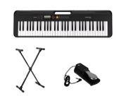 Teclado Casio Casiotone CT-S200 BK com Suporte e Pedal Kit