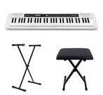 Teclado Casio Casiotone CT-S200 WH Banqueta e Estante Kit