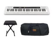 Teclado Casio Casiotone CT-S200 WH com Banqueta e Capa Kit