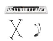 Teclado Casio Casiotone CT-S200 WH Suporte e Luminária Kit