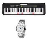 Teclado Casio Casiotone LK-S250 e Relogio Dk Dk11214-6 Kit