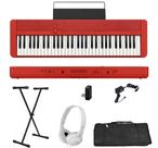 Teclado Casio CT-S1 61 teclas Bluetooth Vermelho + Suporte + Capa + Fone Teclado Casio CT-S1 61 teclas Bluetooth Vermelho + Suporte + Capa + Fone