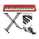 Teclado Casio CT-S1 61 teclas com resposta ao toque, kit vermelho