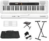 Teclado Casio CT-S200 61 Teclas Branco + Suporte + Capa + Banco Teclado Casio CT-S200 61 Teclas Branco + Suporte + Capa + Banco