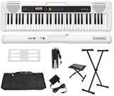 Teclado Casio CT-S200 61 Teclas Branco + Suporte + Capa + Pedal + Banco