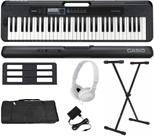 Teclado Casio CT-S300 61 Teclas Preto + Suporte + Capa + Fone Branco