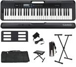 Teclado Casio CT-S300 61 Teclas Preto + Suporte + Capa + Pedal + Banco
