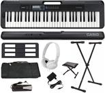 Teclado Casio CT-S300 61 Teclas Preto + Suporte + Capa + Pedal + Fone + Banco