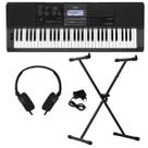 Teclado Casio CT-X800 Preto 61 Teclas Sensitivas + Suporte x + Fone de Ouvido