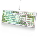 Teclado com fio Ussixchare de 98 teclas com RGB e switches vermelhos Teclado com fio Ussixchare de 98 teclas com RGB e switches vermelhos