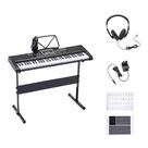 Teclado de piano digital portátil Amazon Basics 61 teclas preto
