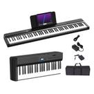 Teclado de piano dobrável OYAYO atualizado de 88 teclas com MIDI e Bluetooth