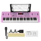 Teclado de piano elétrico para crianças de 61 teclas com alto-falante e microfone