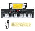 Teclado de Piano Hricane 61 Teclas para Iniciantes - com Microfone e Suporte