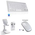 Teclado E Mouse Bluetooth Branco + Suporte P/ Tablet SM Galaxy Tab A8 T290/ T295 Teclado E Mouse Bluetooth Branco + Suporte P/ Tablet SM Galaxy Tab A8 T290/ T295