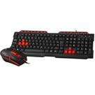 Teclado e Mouse Com Fio GK20BK Vermelho e Preto C3TECH