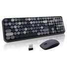 Teclado e mouse sem fio Combo LETTON Typewriter Preto Cinza