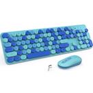 Teclado e mouse sem fio LIZRROT Full-Size Blue
