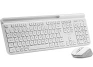 Teclado e Mouse sem Fio, Wireless e Bluetooth, Padrão ABNT2, Branco, KMWB258W, Ergo CX 1 UN
