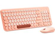 Teclado e Mouse sem Fio, Wireless, Padrão ABNT2, KMW278P, Lilas e Coral Ergo, Optimum CX 1 UN