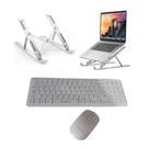 Teclado E Mouse Sem Fio Wireless + Suporte Para Notebook Lenovo Flex