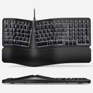 Teclado ergonómico con cable TANNSEN retroiluminado USB dividido de 104 teclas