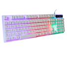 Teclado Gamer Branco Semi Mecânico LED RGB Kapbom KA667